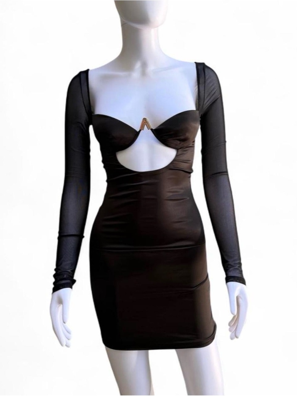 NWT Oh Polly Black Mini Bodycon Dress | USA Size: 4
